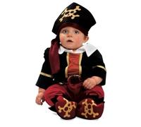 My Other Me - Costume da pirata per bambino in nero e rosso con cappello, tuta, cintura e scarpette taglia 7-12 mesi. Ideale per il tuo piccolo avventuriero offshore