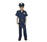 My Other Me - Costume da polizia unisex per bambino in blu con cappello, camicia, cintura e pantaloni taglia 7-9 anni. Ideale per feste a tema e avventure della polizia