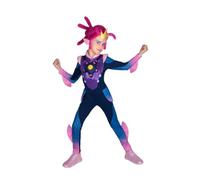 My Other Me - Costume da principessa Cece per bambina in blu e rosa con fascia, tuta e copristivali taglia 5-6 anni. Riempiti di magia e colori nelle tue avventure più vivaci