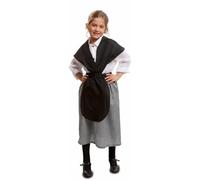 My Other Me - Costume da ragazza di Castanera con fazzoletto, camicia e gonna con grembiule in bianco e nero taglia 3-4 anni. Perfetto per una vera epoca autunnale