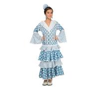 My Other Me - Costume da ragazza Flamenca con abito a pois blu e bianco (non include il ciambello) taglia 10-12 anni. Perfetto per feste e fiere con gioia.