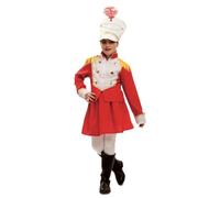 My Other Me - Costume da ragazza Majorette uniforme con cappello, giacca e gonna in bianco e rosso, taglia 5-6 anni. Non smettere di stupire in ogni sfilata con stile e grazia