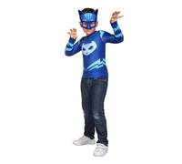 My Other Me - Costume da ragazzo Catboy PJ Masks con maglietta e maschera in blu taglia 5-6 anni. Sviluppa abilità feline con questo vestito.