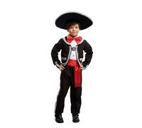 My Other Me - Costume da ragazzo messicano con giacca, papillon, fascia e pantaloni in rosso e nero, taglia 10-12 anni. Perfetto per celebrare il Giorno dell'Indipendenza Messicana