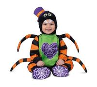 My Other Me - Costume da ragno unisex in arancione e verde con cappello, tuta, zampe e scarpette taglia 24-36 mesi. Sveglia la tenerezza ad ogni Halloween.