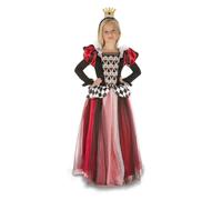 My Other Me - Costume da Regina di Cuori con abito e copricapo in rosso e nero, taglia 7-9 anni. Perfetto per governare il tuo regno di fantasia
