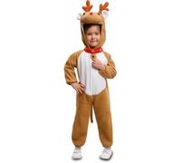 My Other Me - Costume da renna unisex per bambini con cappello e tuta in bianco e marrone taglia 7-9 anni. Perfetto per creare ricordi indimenticabili queste feste