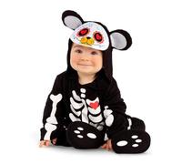 My Other Me - Costume da scheletro Giorno dei morti Orso unisex con body, cappuccio e scarpette in bianco e nero taglia 12-24 mesi. Il tuo piccolo orsetto sarà al centro dell'attenzione di Halloween.