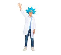 My Other Me - Costume da scienziato pazzo per bambini, unisex, con vestaglia, maglietta e parrucca con sopracciglia in blu e bianco, taglia 7-9 anni. Scatena il caos in ogni esperimento di successo