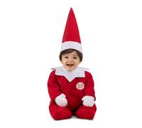 My Other Me - Costume da scout elf (Elfo rosso) unisex con cappello, tuta e guanti in bianco e rosso, taglia 12-24 mesi. Perfetto per creare dolci ricordi natalizi