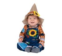 My Other Me - Costume da spaventapasseri unisex con cappello e tuta in blu e arancione per neonato, taglia 24-36 mesi. Trasforma il tuo piccolo nello spaventapasseri più affascinante.