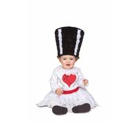 My Other Me - Costume da sposa mostro per bambina con vestito e cappello in bianco e rosso taglia 12-24 mesi. Un tocco di inquietante tenerezza per Halloween