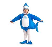My Other Me - Costume da squalo unisex per bambino blu con body, cappello e scarpe taglia 3-4 anni. Lasciati trasportare dall'affascinante mondo marino ad ogni festa