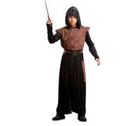 My Other Me - Costume da Stregone per bambino in marrone e nero con tunica e cappuccio, gilet, cintura e pantaloni taglia 5-6 anni. Perfetto per una magica notte di avventura