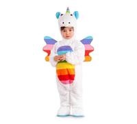 My Other Me - Costume da unicorno per bambino unisex in bianco con cappello, body, scarpine e ali bianche e strisce, taglia 7-12 mesi. La fantasia più adorabile per il tuo piccolo.
