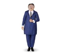 My Other Me - Costume da uomo adulto di Gomez Addams blu con pantaloni con camicia e cravatta, giacca e maschera taglia S. Presenza impeccabile per ogni occasione speciale