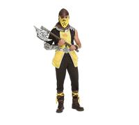 My Other Me - Costume da uomo adulto Ninja Guerriero in giallo e nero con maglietta con armatura e cintura, pantaloni, boia con maschera, copristivali e polsiere taglia S. Sii un samurai
