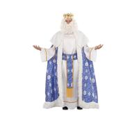 My Other Me - Costume da uomo per adulti Re Mago Melchor con mantello, tunica e cintura in bianco e blu, taglia M/L. Perfetto per festeggiare il Natale con maestosità