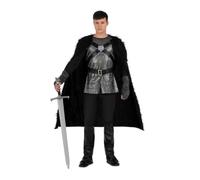 My Other Me - Costume da uomo vichingo nero con mantello con cinghia, tunica, cintura, guanti e copristivali taglia S. Senti il potere del nord in ogni fase