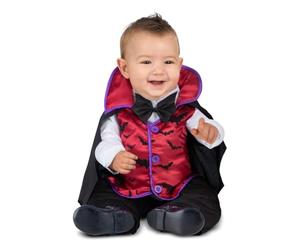 My Other Me - Costume da Vampiro Dracula per bambino con tuta con collo e mantello in nero e rosso, taglia 24-36 mesi. Lascia che il tuo piccolo porti il mistero ad Halloween