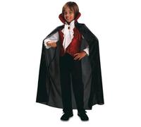 My Other Me - Costume da Vampiro per bambino con gilet con camicia, pantaloni e mantello in nero e rosso, taglia 5-6 anni. Lascia un segno su ogni festa di Halloween
