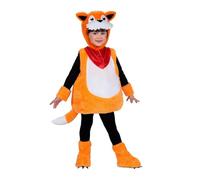 My Other Me - Costume da volpe per bambini, unisex, con cappello, tuta, polsi, coda e copristivali in arancione e bianco, taglia 3-4 anni. Perfetto per avventure nel bosco.