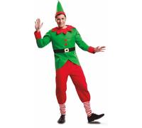 My Other Me - Costume Elfo da uomo adulto in rosso e verde con cappello, camicia con cintura e pantaloni taglia XXL. Perfetto per abbagliare alle feste di Natale