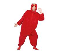 My Other Me - Costume Elmo Adulto Unisex, taglia S. Include tuta rossa con elastico su polsini e caviglie e cerniera frontale, cappello con occhi sporgenti e naso arancione.