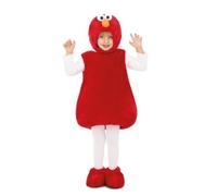 My Other Me - Costume Elmo unisex con vestito, cappello e copripiedi rosso taglia 3-4 anni. Trasforma ogni giorno in un'avventura divertente!
