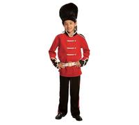 My Other Me - Costume Guardia Inglese Bambino, Taglia 3-4 anni. Include cappello nero bearskin, camicia rossa con bottoni dorati, polsini, spalline e colletto in nero, cintura bianca e pantaloni.