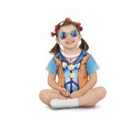 My Other Me - Costume hippie per bambini con tuta in blu e marrone taglia 6 mesi. La pace e l'amore non passano mai di moda.