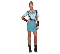 My Other Me - Costume legionario donna, taglia M-L. Include cappello, camicia e gonna blu, cintura e spalline nere, polsini neri con dettagli rossi. Forza e stile ad ogni passo.