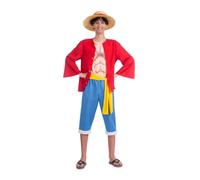 My Other Me - Costume Luffy da uomo adulto, rosso e blu, taglia L