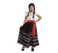 My Other Me - Costume messicano per bambina con abito e fascia in rosso e nero, taglia 3-4 anni. Perfetto per una festa piena di colore e gioia.