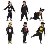 My Other Me - Costume multitematico per neonato unisex con tuta, cappello e accessori tessili di colore nero taglia 12-24 mesi. Sei modi di divertimento in uno.