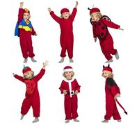 My Other Me - Costume multitematico per neonato unisex in colore rosso con tuta, cappello e accessori tessili taglia 12-24 mesi. Un mondo di divertimento per ogni occasione