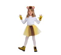 My Other Me - Costume per bambina di leone in colore giallo con fascia, guanti e tutù con coda taglia unica osa ruggire alla tua prossima festa in costume.