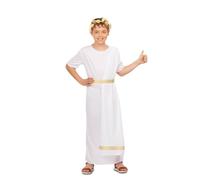 My Other Me - Costume per bambini Romano unisex in bianco con tunica, mantello e cintura taglia 3-4 anni Rivivi la grandezza dell'Impero Romano.