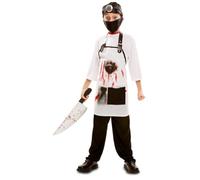 My Other Me - Costume per bambino Chirurgo assassino bianco e nero con cappello, maschera, maglietta e grembiule taglia 5-6 anni Perfetto per una notte horror agghiacciante!