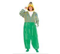 My Other Me - Costume pigiama Blas Adulto Unisex, taglia S. Include tuta con cerniera, pantaloni verdi e camicetta a righe con cappuccio simulando la testa del personaggio.