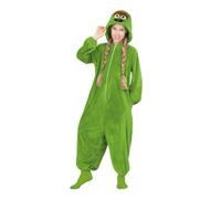 My Other Me - Costume Pigiama Oscar lo scoppiolo per bambini, unisex, taglia 7-9 anni. Include tuta verde e cappuccio a faccia piena, cerniera ed elastici su polsini e caviglie.