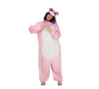 My Other Me - Costume pigiama Osita Big Eyes Donna, taglia S. Include tuta con cappuccio rosa con dettagli a cuori, orecchie viola e pancia bianca. Dolcezza e comfort in uno!