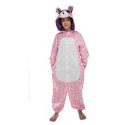 My Other Me - Costume pigiama per bambina Orsa con tuta con cappuccio in bianco e rosa taglia 10-12 anni. Perfetto per recitare nelle storie più tenere della giungla