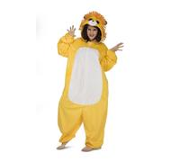 My Other Me - Costume pigiama unisex Leone con tuta con cappuccio in giallo e bianco per adulti taglia XS. Vivi il divertimento selvaggio della savana alla tua prossima festa