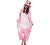 My Other Me - Costume pigiama unisex unicorno rosa con tuta con cappuccio taglia ML. Aggiungi un tocco magico ai tuoi pigiama party