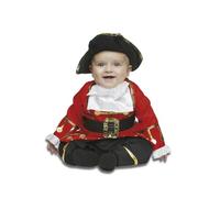 My Other Me - Costume pirata bambino bambino, taglia 7-12 mesi. Include cappello, camicia rossa con polsini e colletto bianco, pantaloni neri e cintura. Mini bucaniere navigando avventure.