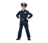 My Other Me - Costume Polizia Bambina, taglia 3-4 anni. Include set di pantaloni blu navy e camicia con placca, berretto abbinato con logo e cintura con fondina nera.