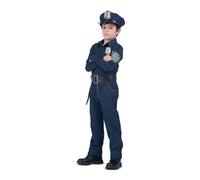 My Other Me - Costume Polizia Bambino, taglia 3-4 anni. Include set di pantaloni blu navy e camicia con placca, berretto abbinato con logo e cintura con fondina nera.