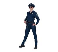 My Other Me - Costume poliziotto da donna, taglia XL. Include set di pantaloni blu navy e camicia con placca, berretto abbinato con logo e cintura con fondina nera. Sii il protettore dell'ordine!
