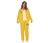 My Other Me - Costume presidiario donna, taglia M-L. Include camicia gialla a maniche lunghe con bottoni e codice a barre sul davanti in colore nero e pantaloni lunghi abbinati.